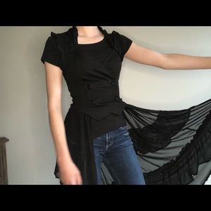 Gothic vest top with long part skirt back